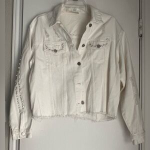 Savanna Jane White Cropped Jean Jacket